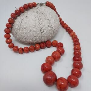 Vintage Stephan Adrian Graduated Faux Coral Beads New Old Stock up to 18mm 26"